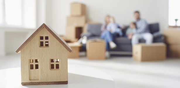 Family settling into their new home